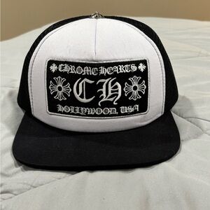Chrome Hearts Black and White Trucker Hat